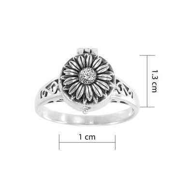 FLOWER Silver Poison Ring TR477 - Jewelry